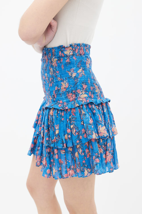Isabel Marant Étoile Blue Floral Print Tiered Skirt