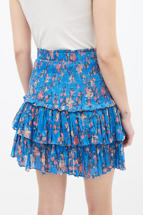 Isabel Marant Étoile Blue Floral Print Tiered Skirt