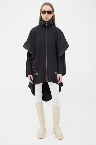 Issey Miyake 2019 Black Asymmetrical Zipper Jacket