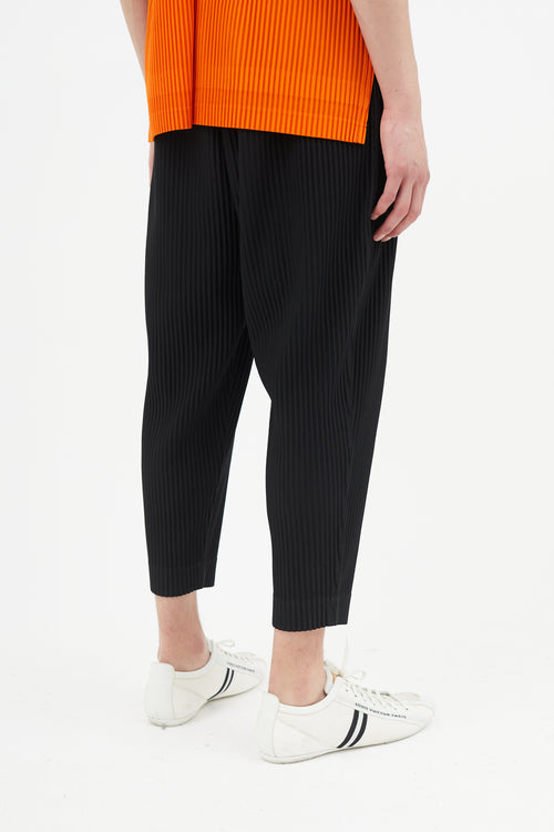 Issey Miyake Black Pleated Tapered Trouser