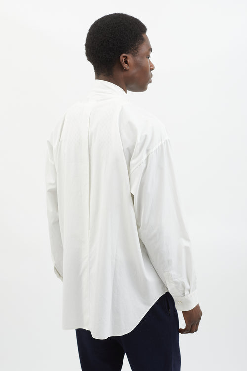 Issey Miyake White Asymmetrical Long Sleeve Shirt