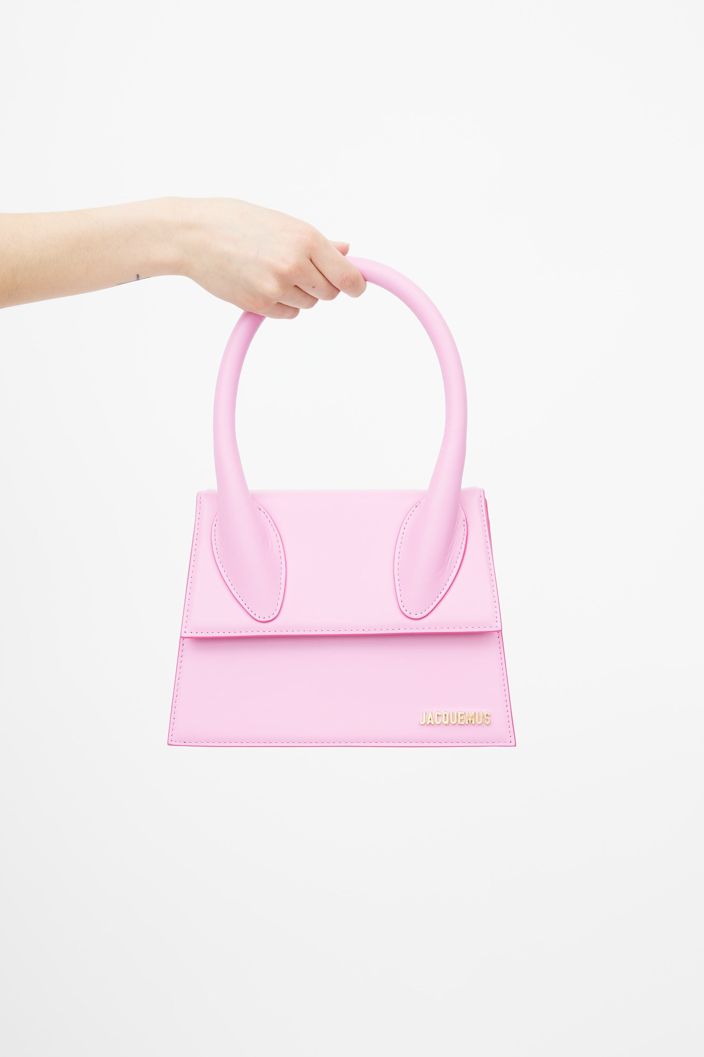 Le Chiquito Leather Tote in Pink - Jacquemus
