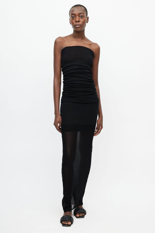 Jean Paul Gaultier Black Mesh Sleeveless Tube Dress