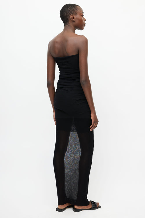 Jean Paul Gaultier Black Mesh Sleeveless Tube Dress