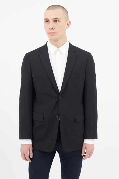 Jil Sander Black Two Button Lined Blazer