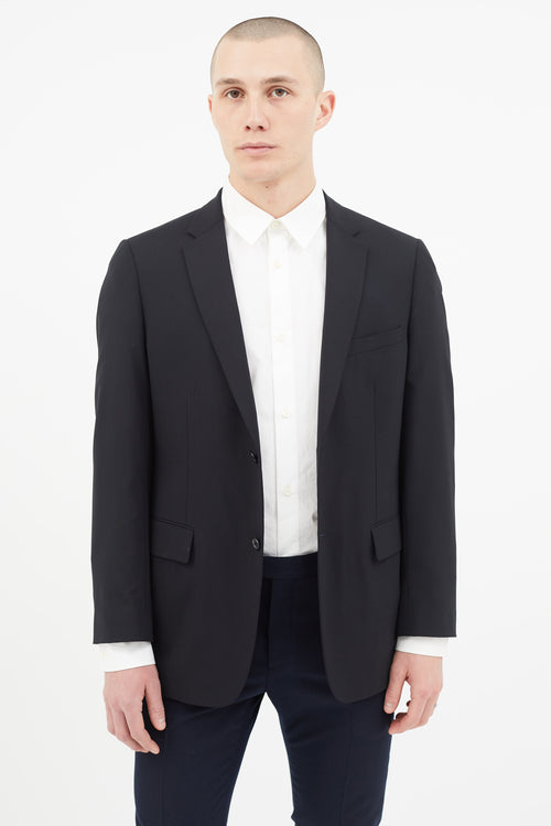 Jil Sander Black Two Button Lined Blazer