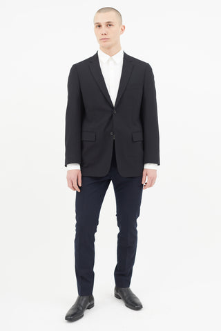 Jil Sander Black Two Button Lined Blazer