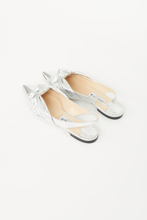 Jimmy Choo Silver Annabell Slingback Flat