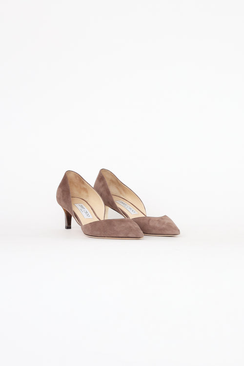 Jimmy Choo Brown Suede D'Orsay Pump