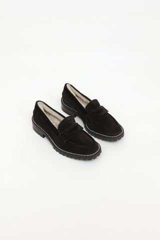 Jimmy Choo Black Suede Deanna Penny Loafers