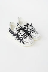 John Galliano // White & Black Newspaper Print Knit Sneaker – VSP