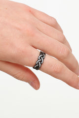 John Hardy Braided Ruthenium & Diamond Ring