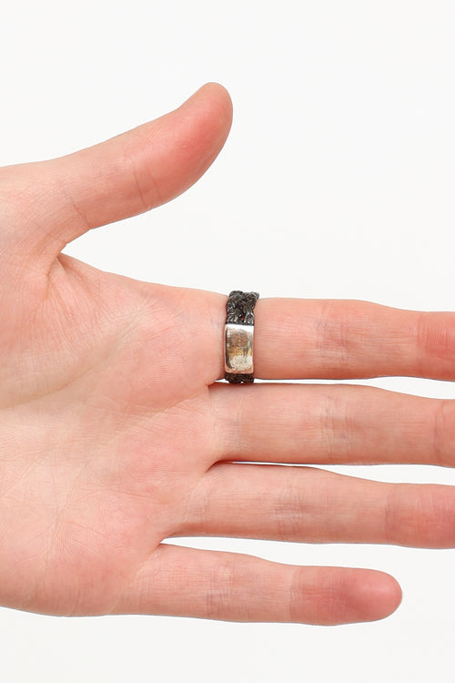 John Hardy Braided Ruthenium & Diamond Ring