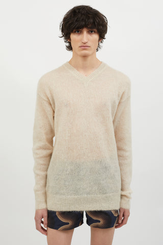 Joseph Cream V-Neck Knit Sweater