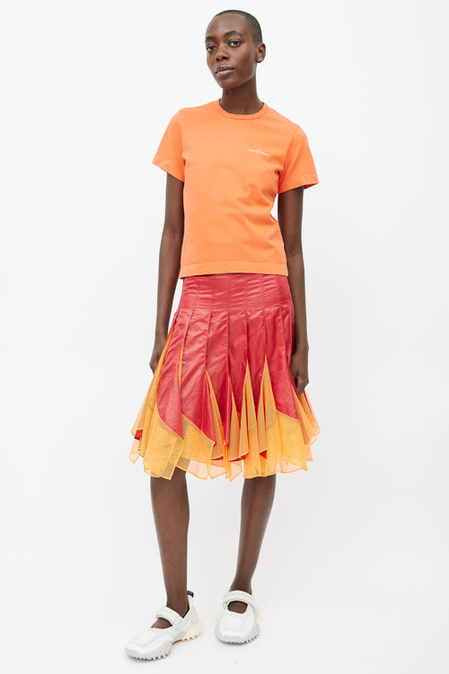 Junya Watanabe SS 2013 Red & Orange Panelled Skirt