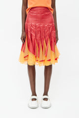 Junya Watanabe SS 2013 Red & Orange Panelled Skirt