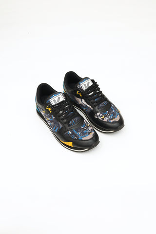 Kenzo Men's Blue and Black Pattern Sneaker