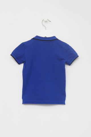 Kenzo Blue Cotton Pique Polo Shirt