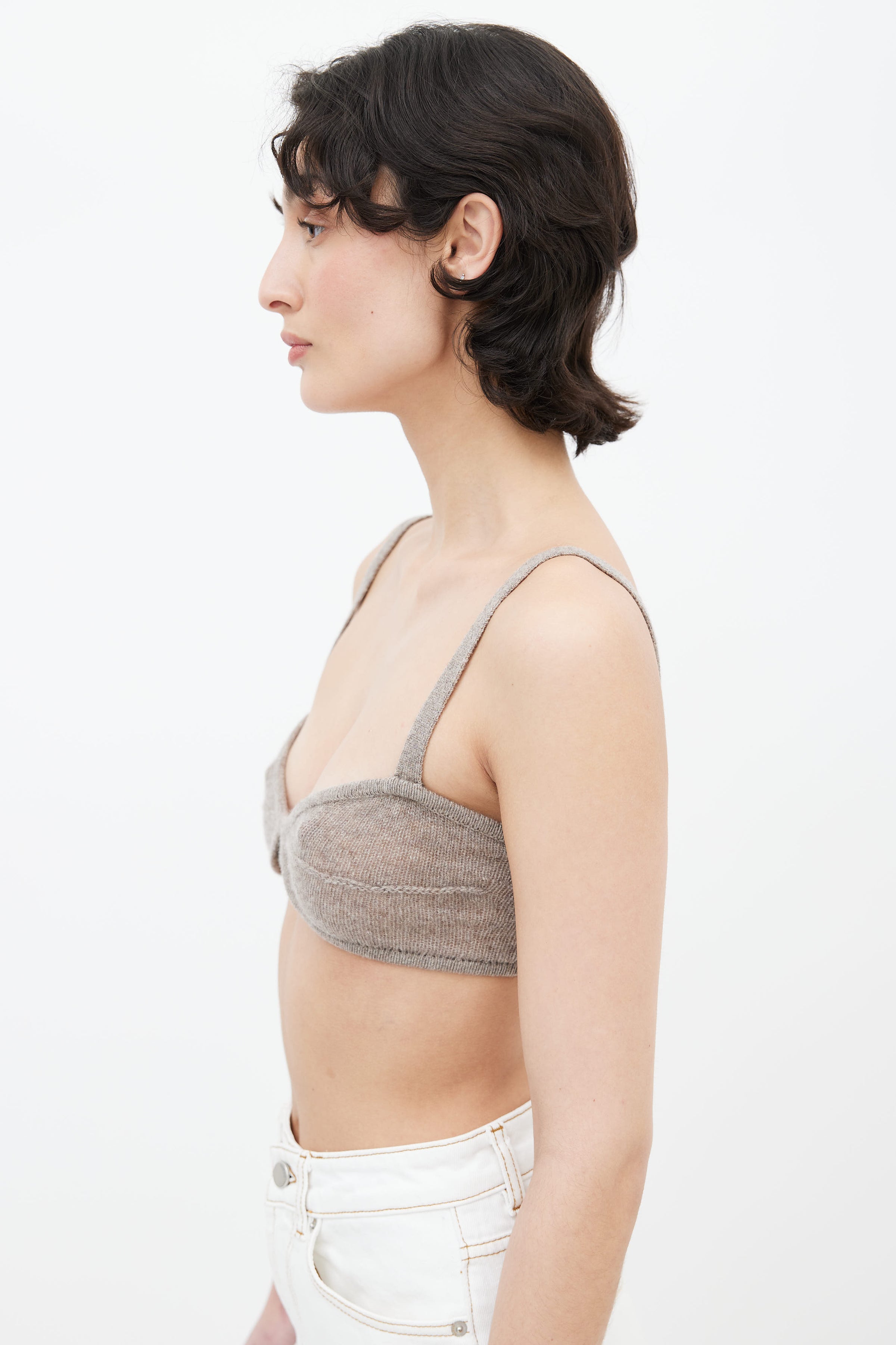 Seamless Cable Knit Triangle Bralette