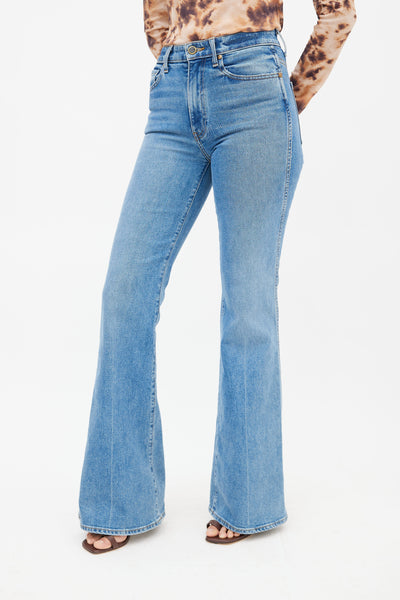 Khaite // Blue Medium Wash Reece Flared Denim – VSP Consignment