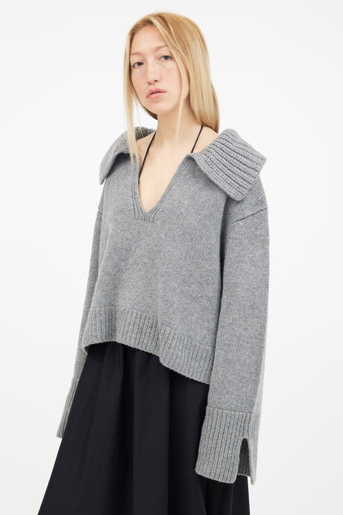 Khaite Grey Cashmere Evi Sweater