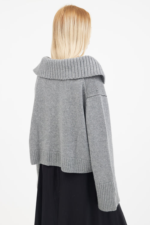 Khaite Grey Cashmere Evi Sweater