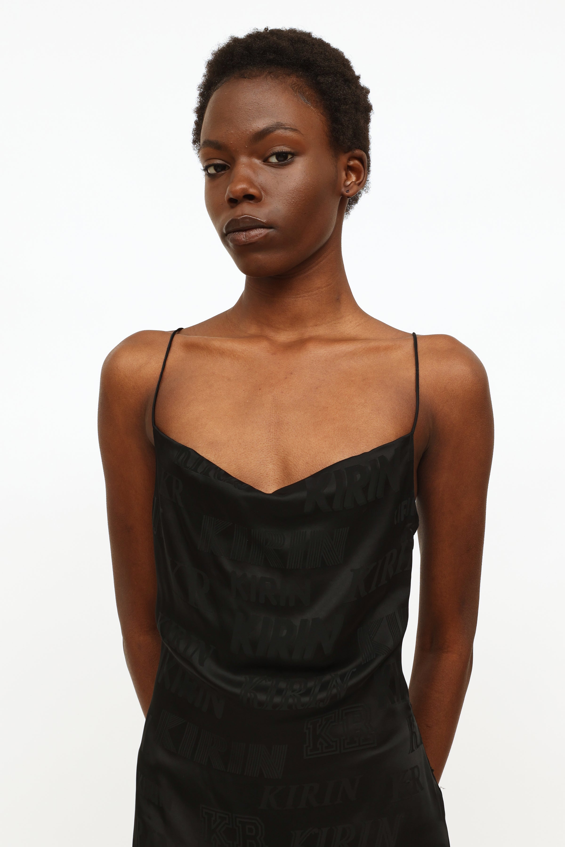 Kirin // Black Cowl Neck Slip Dress – VSP Consignment