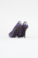 Louis Vuitton Purple & Grey Sequin "Oh Really" Pump
