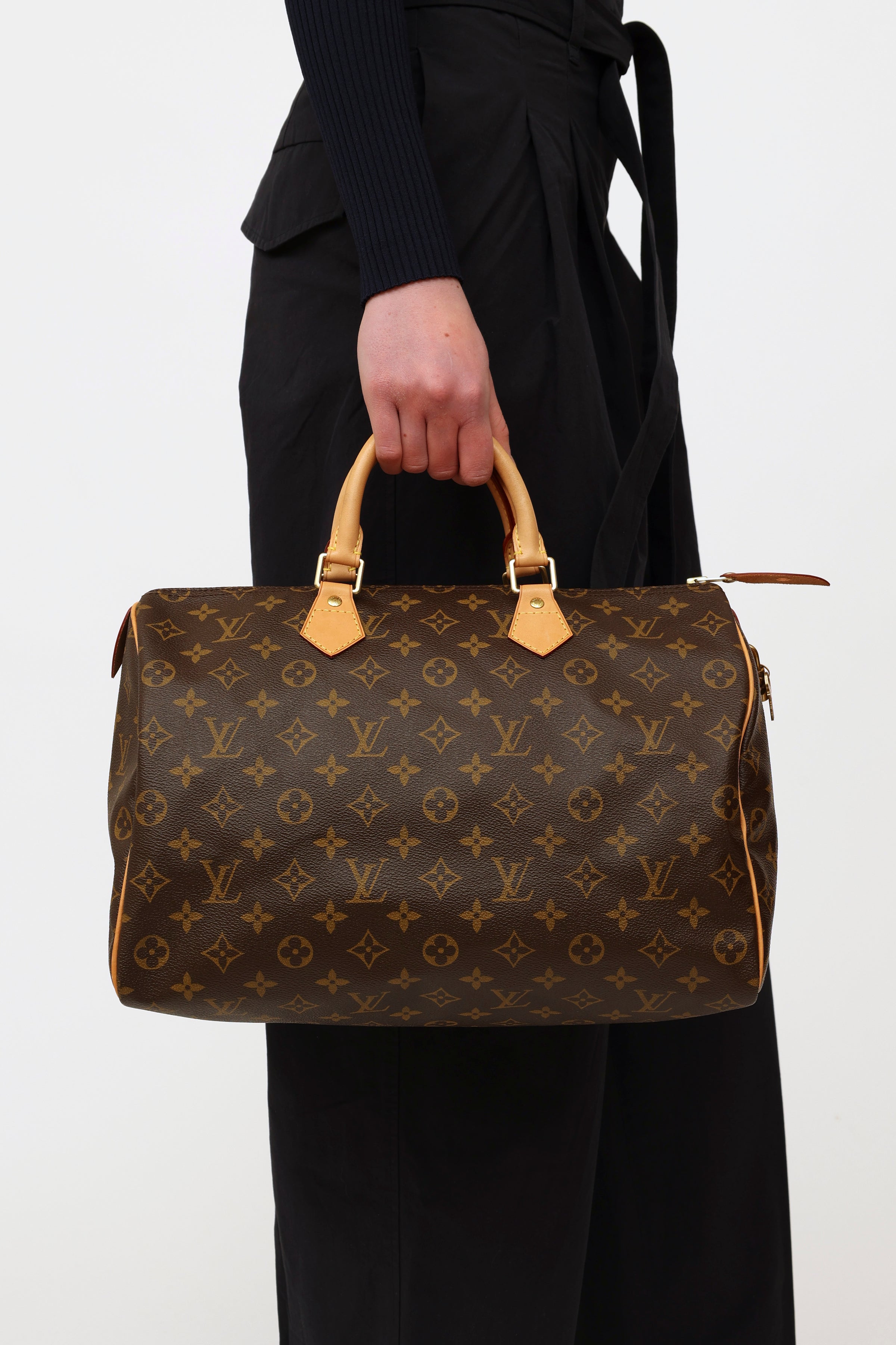 Louis Vuitton Monogram Speedy 35 - Brown Handle Bags, Handbags - LOU772673
