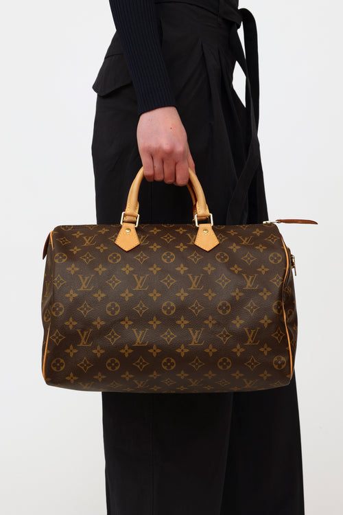 Louis Vuitton Brown Monogram Speedy 35 Bag