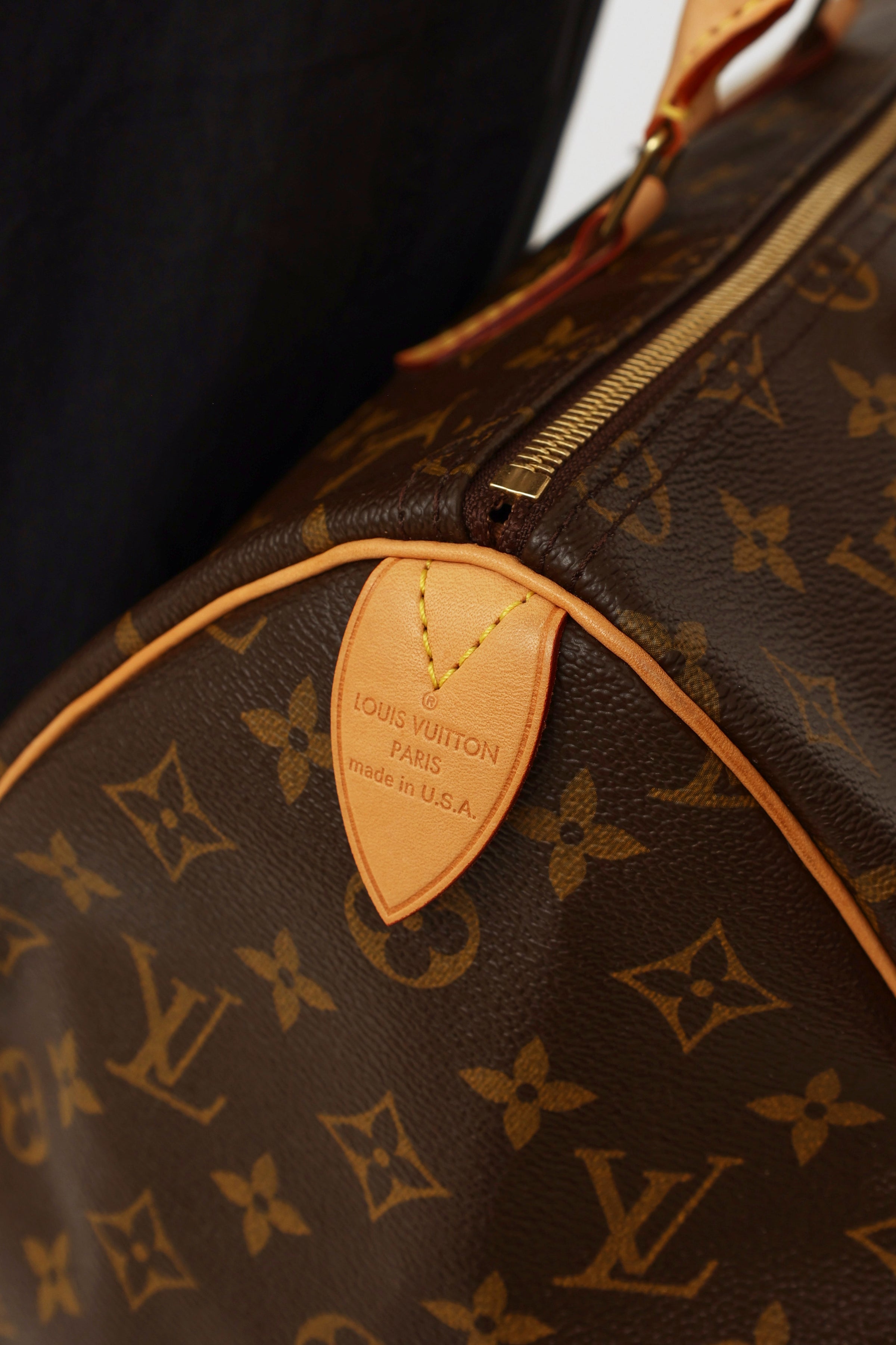Louis Vuitton Speedy handbag 35 in brown canvas customized wake up, don't  be nervous-1323512590 Cloth ref.855352 - Joli Closet