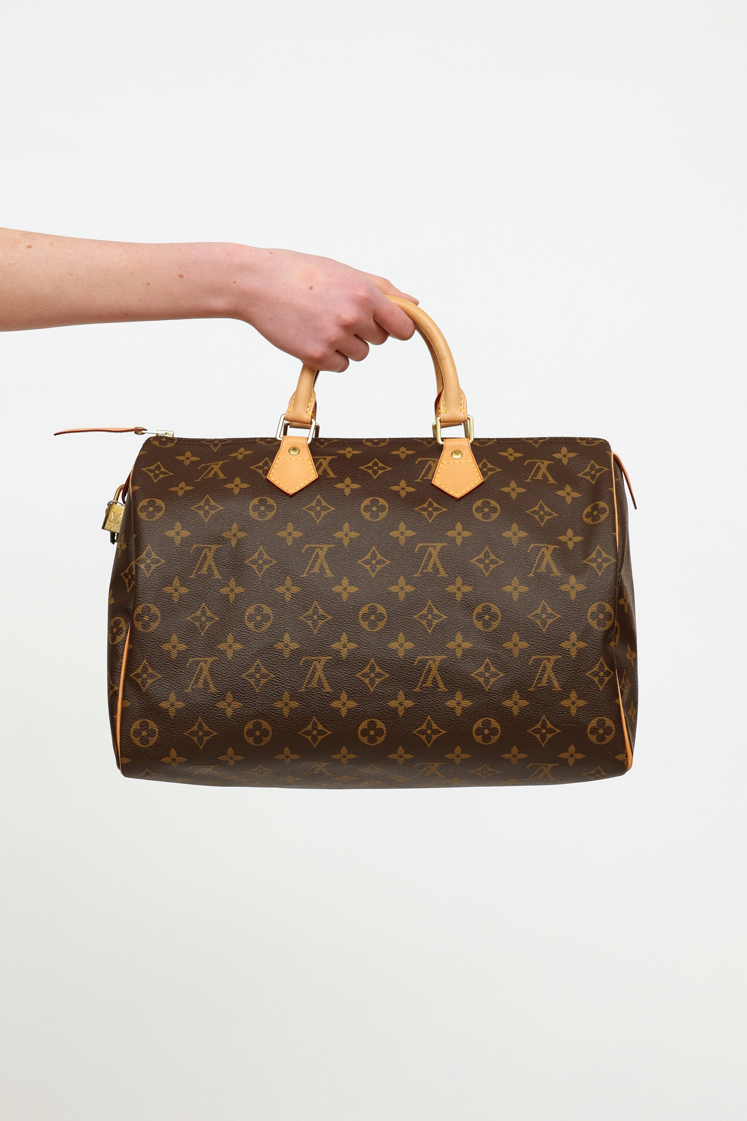 Louis Vuitton Speedy 35 handbag in brown canvas at 1stDibs