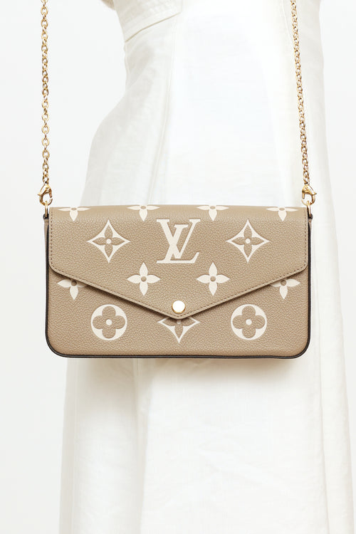 Louis Vuitton Grey & Cream Felicie Pochette Bag