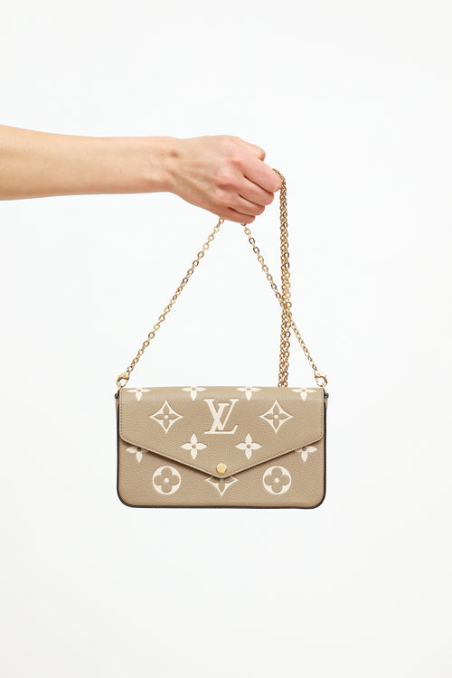 Louis Vuitton Grey & Cream Felicie Pochette Bag