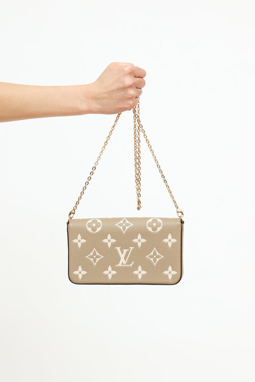 Louis Vuitton Grey & Cream Felicie Pochette Bag