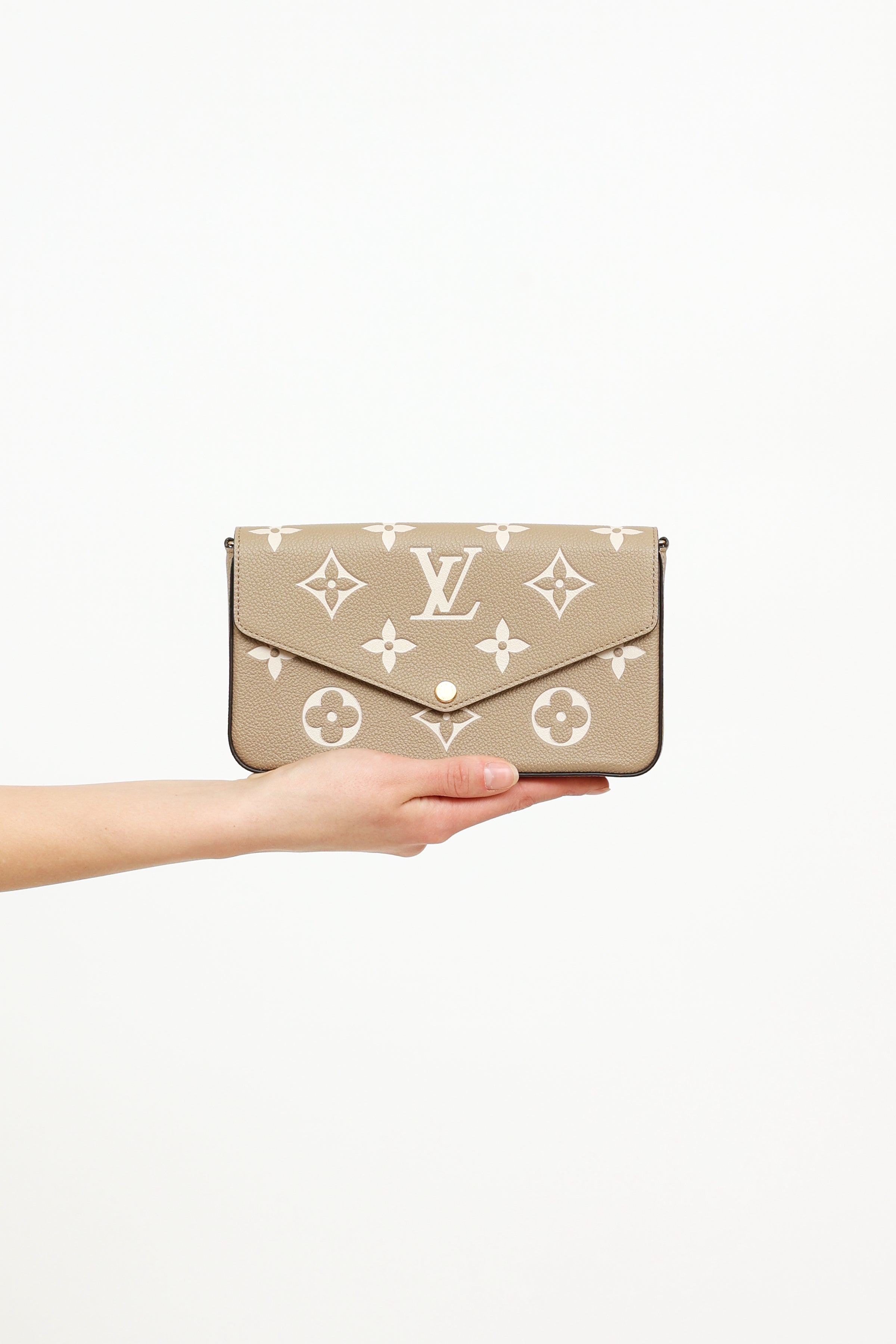 Louis Vuitton // Grey & Cream Felicie Pochette Bag – VSP Consignment