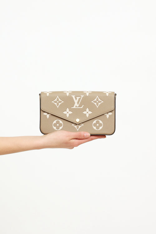 Louis Vuitton Grey & Cream Felicie Pochette Bag