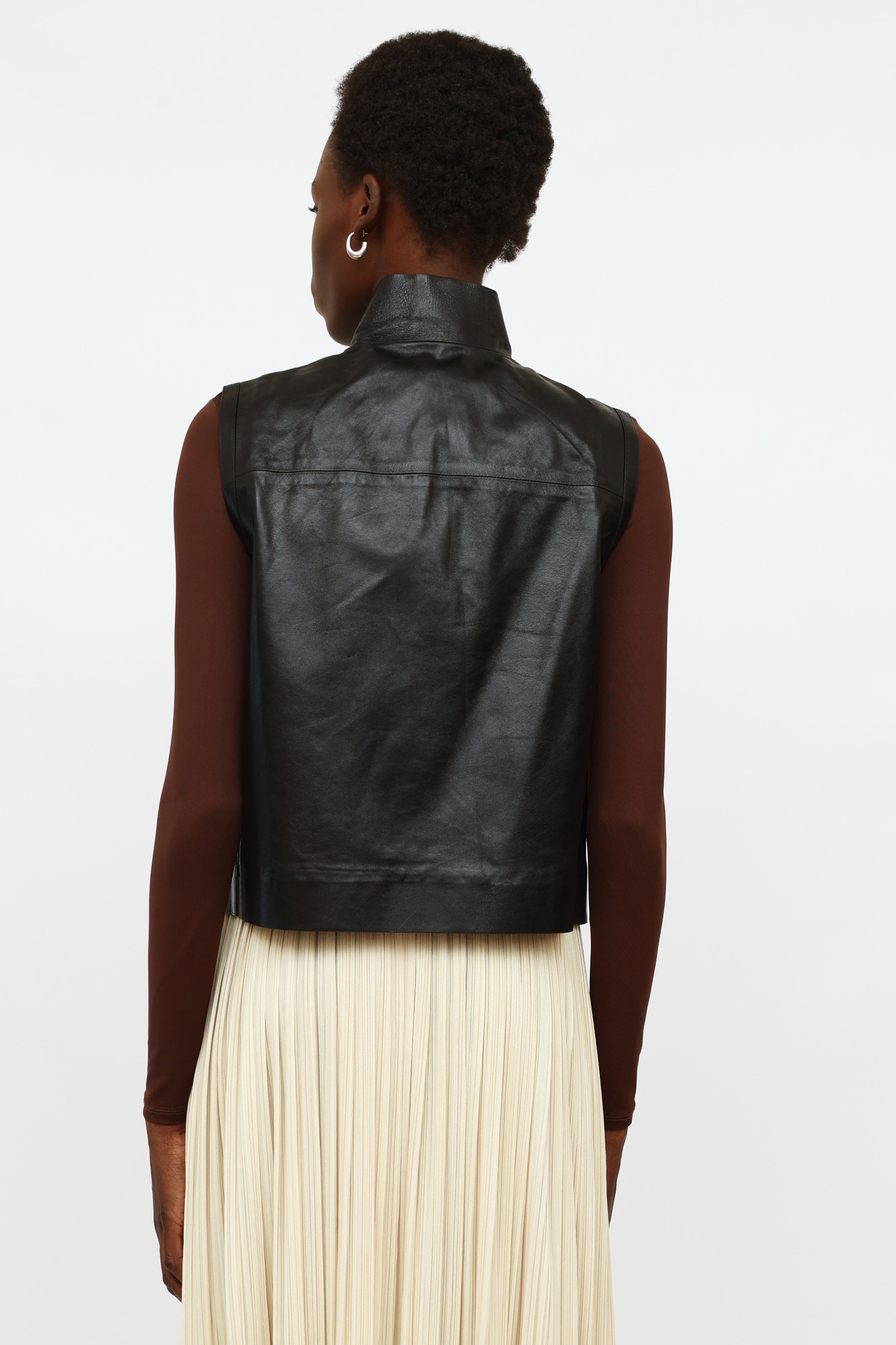 Leather vest Louis Vuitton Black size 44 FR in Leather - 29208440