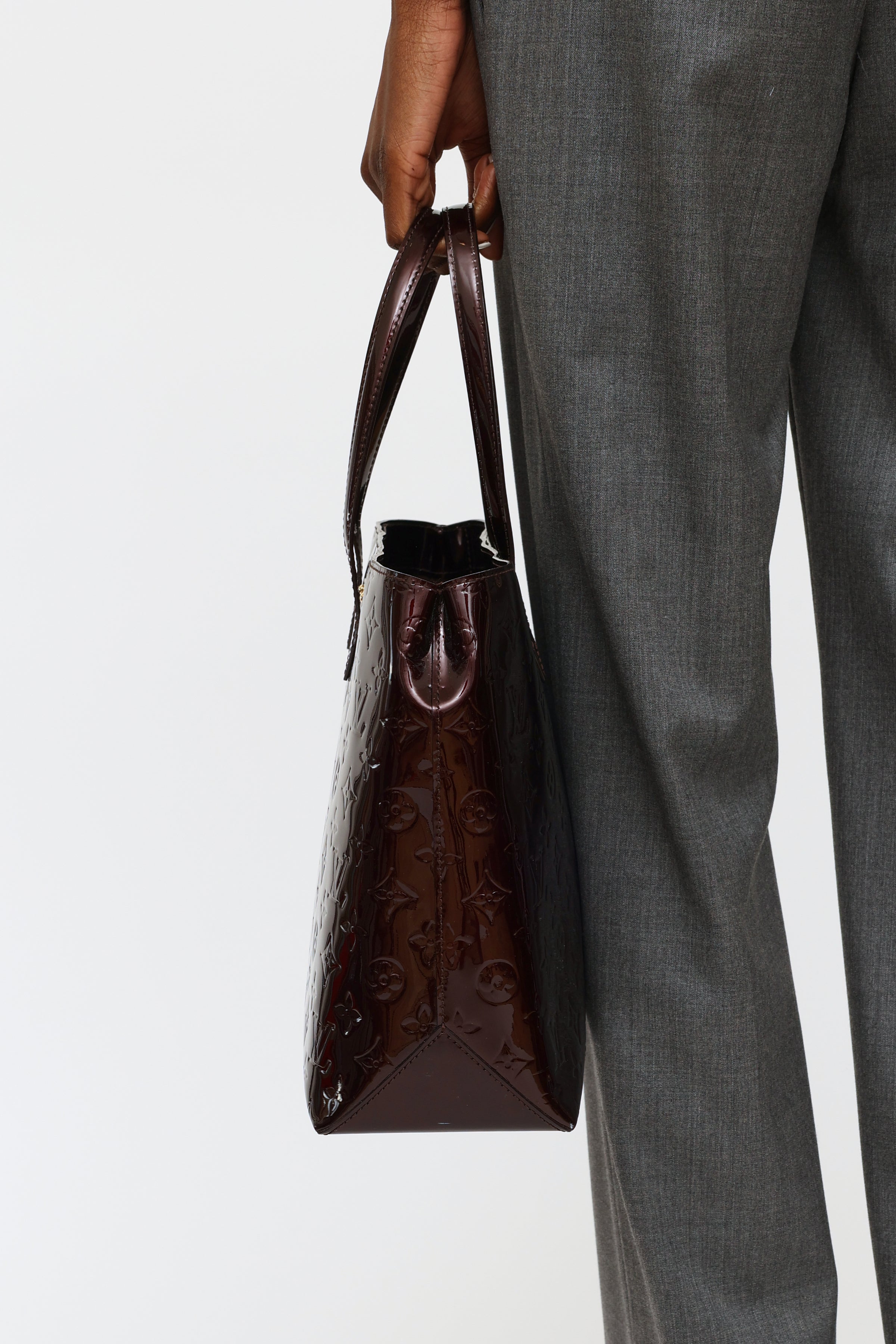 Louis Vuitton Monogram Vernis Wilshire PM - Burgundy Handle Bags