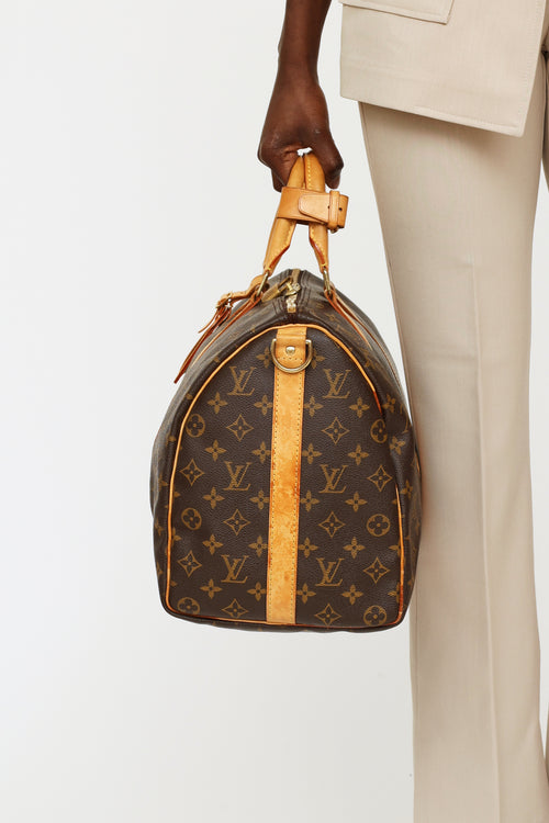 Louis Vuitton Brown Monogram Keepall Bandoulière 45 Bag
