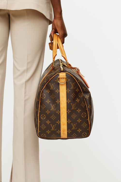 Louis Vuitton Brown Monogram Keepall Bandoulière 45 Bag