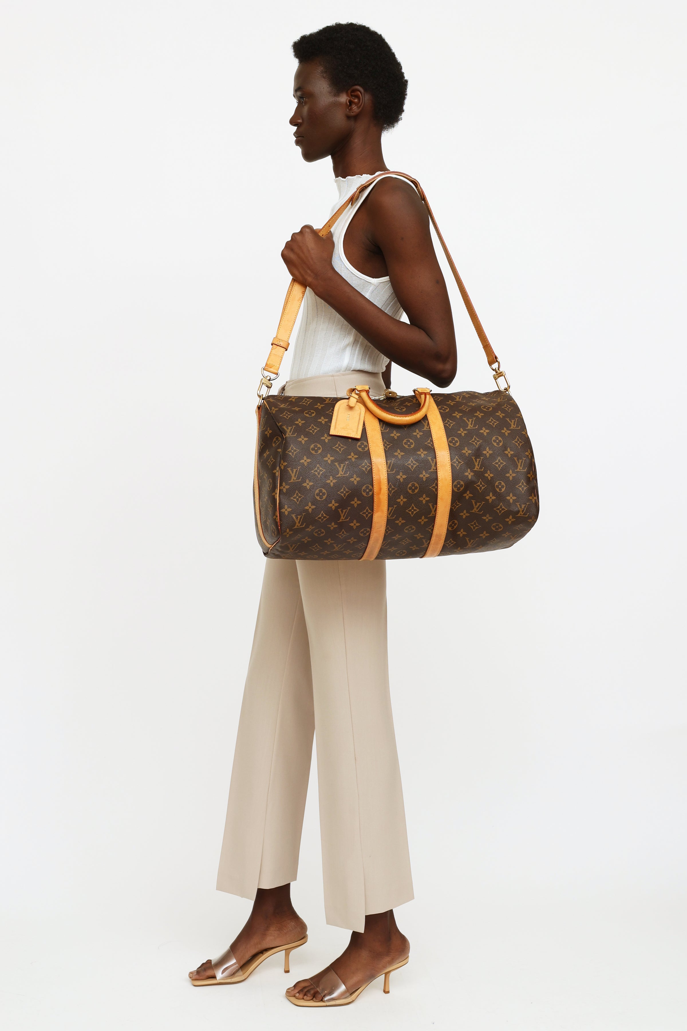 Brown Louis Vuitton Monogram Keepall Bandouliere 45 Travel Bag –  AmaflightschoolShops Revival
