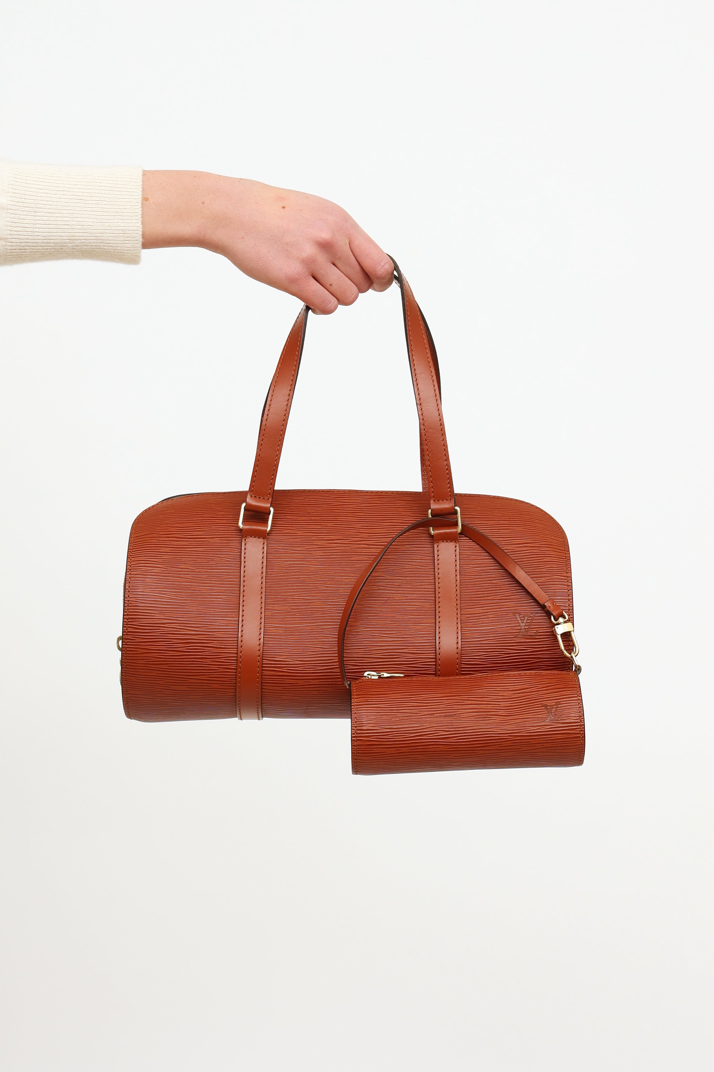 Papillon cloth handbag Louis Vuitton Brown in Cloth - 30955349