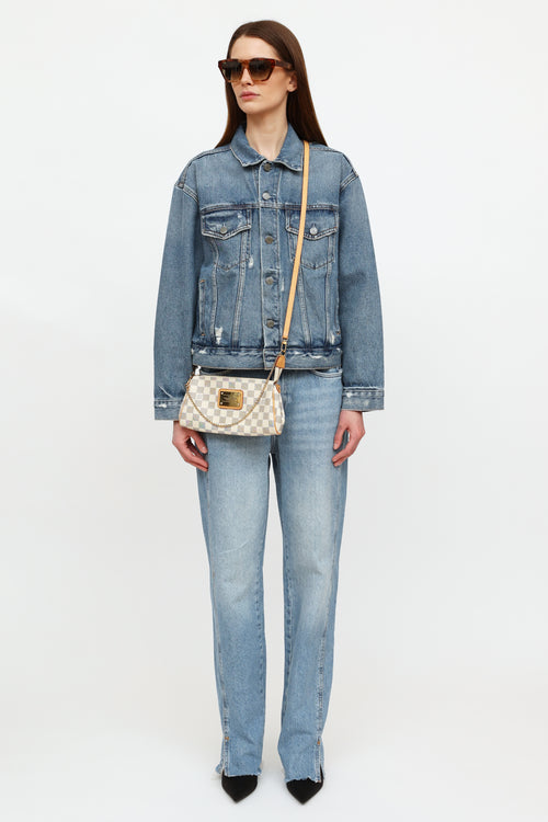 Louis Vuitton // White Damier Azur Eva Shoulder Bag – VSP Consignment