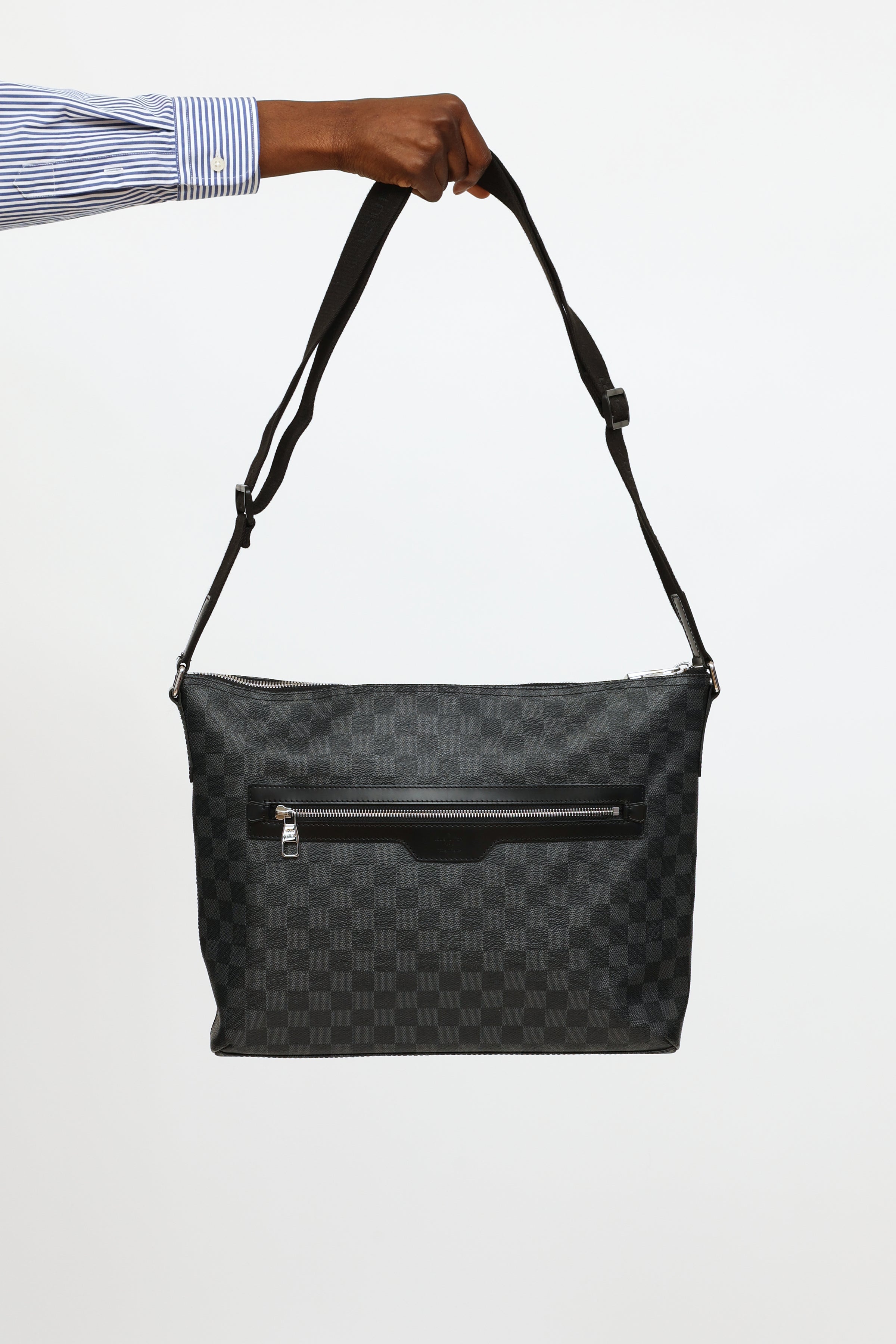 Louis Vuitton Damier Graphite Fabric and Leather Trim Zip Up High