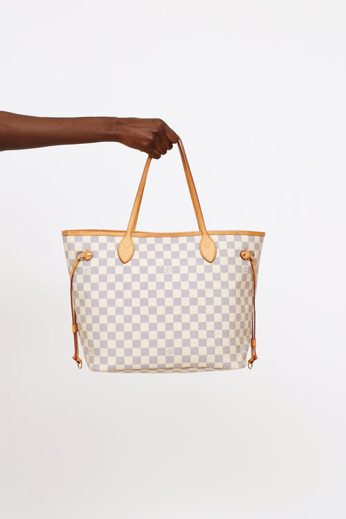 Louis Vuitton Damier Azur Neverfull MM Tote Bag