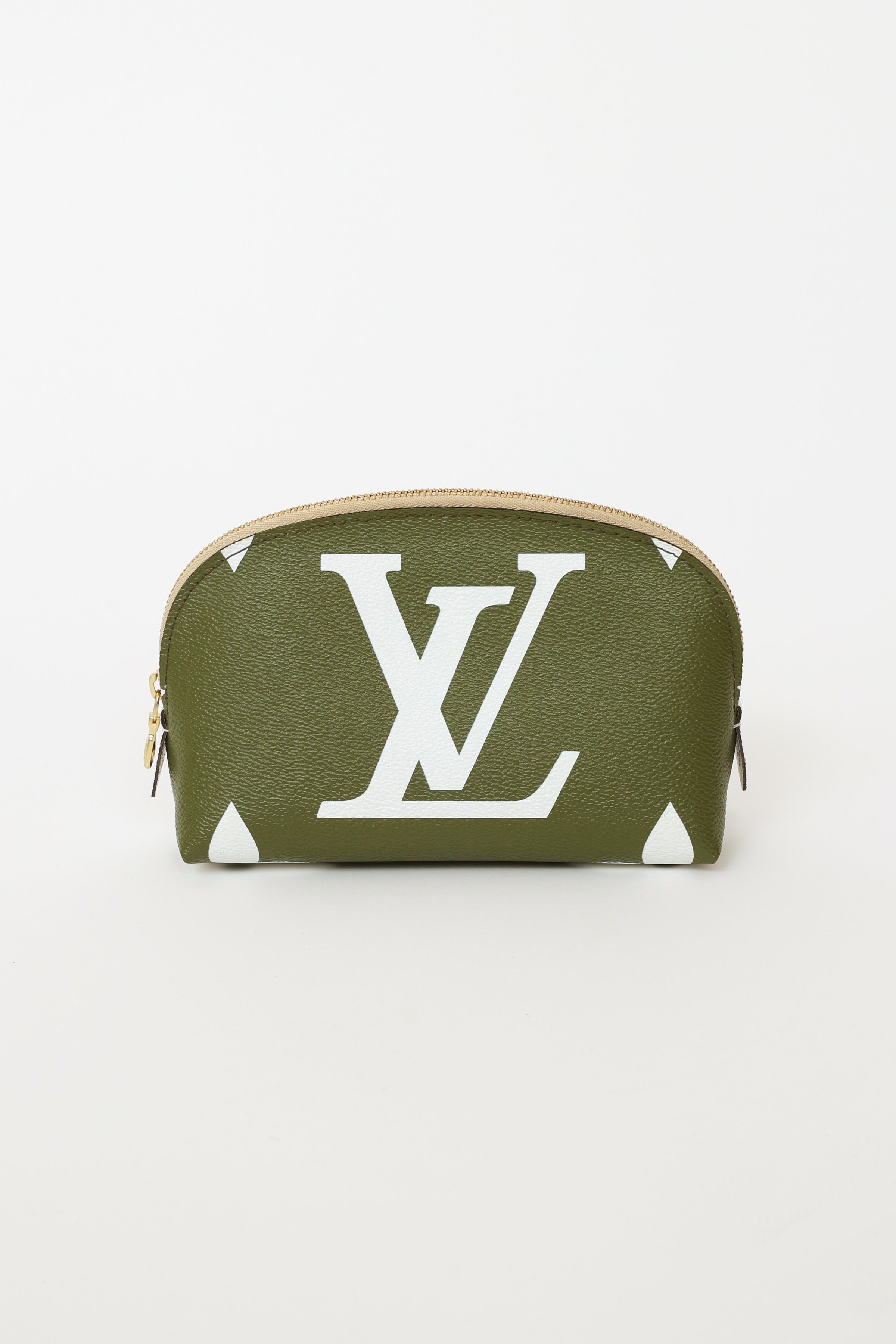 Louis Vuitton // Green & White Giant Monogram Cosmetic Pouch – VSP  Consignment