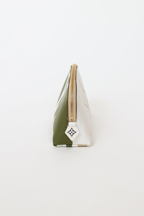 Louis Vuitton Green & White Giant Monogram Cosmetic Pouch