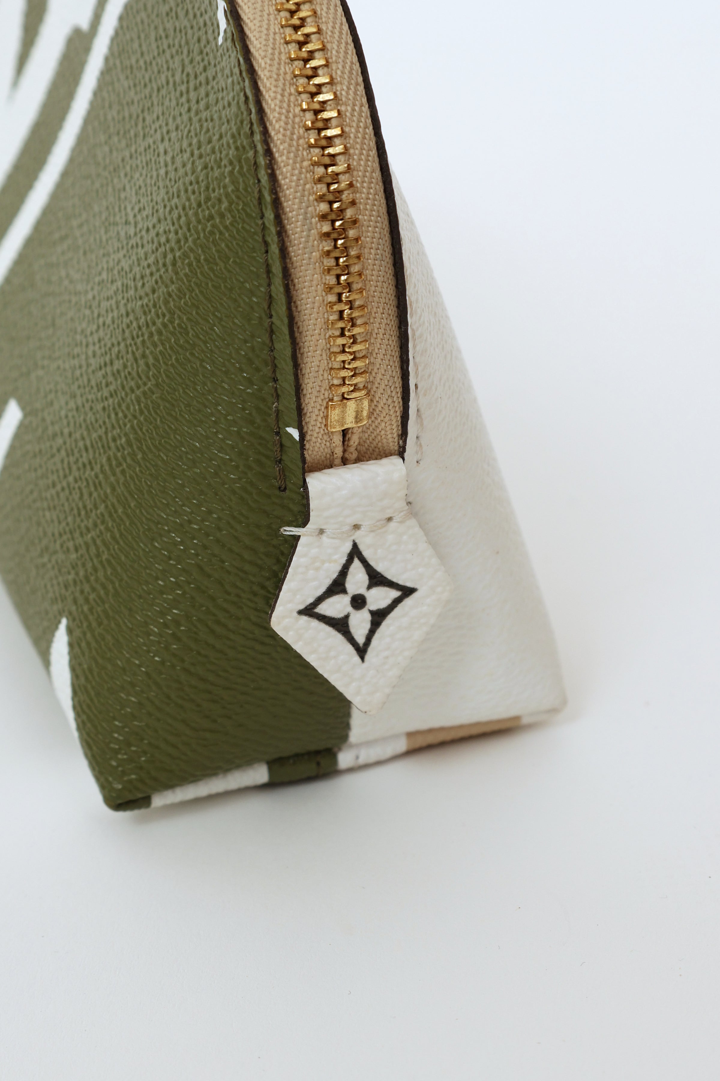 Louis Vuitton Cosmetic Pouch Monogram Giant Khaki Green/Beige in Coated  Canvas/Leather with Gold-tone - GB