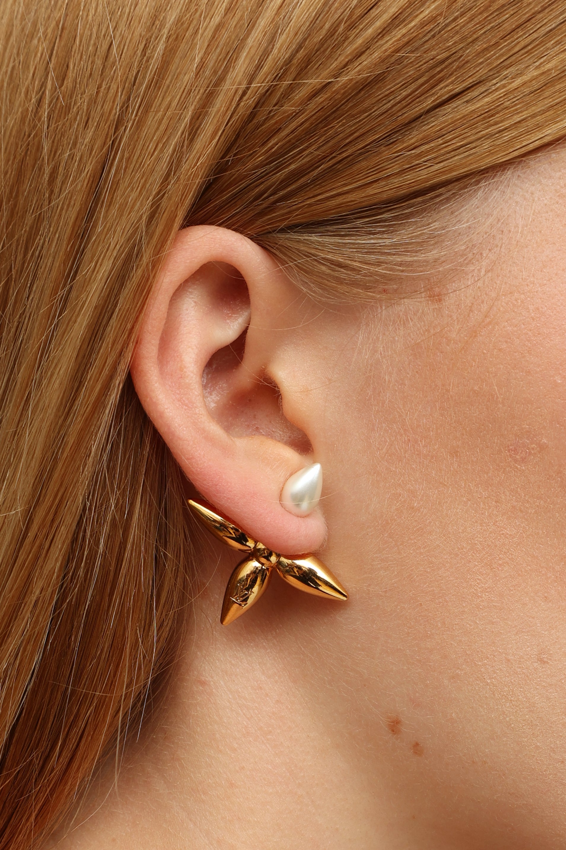 Louis Vuitton Louisette Stud Earrings Gold in Gold Metal/Resin - US